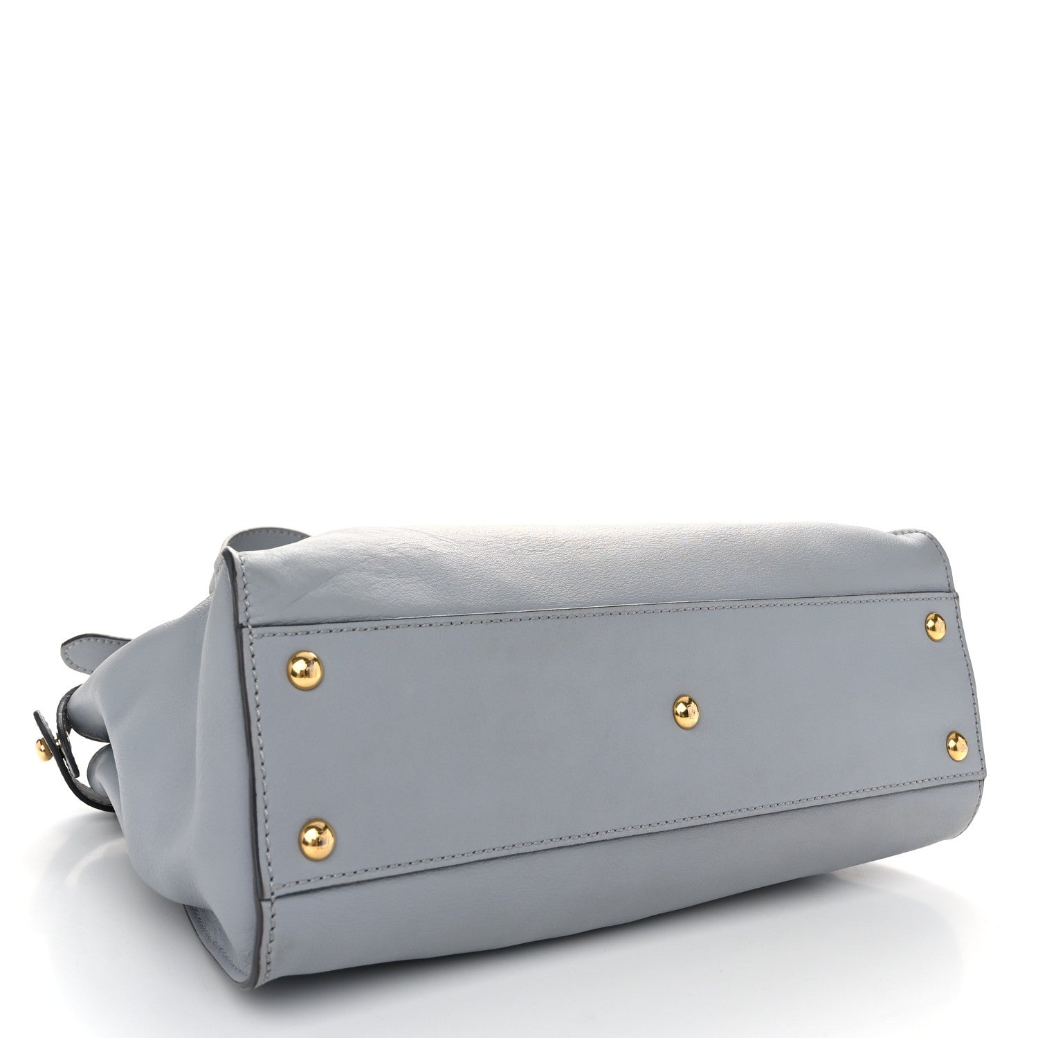 Fendi Vitello Seta Shiny Nappa Medium Peekaboo Iconic Satchel Ardesia Amido 4 of 12