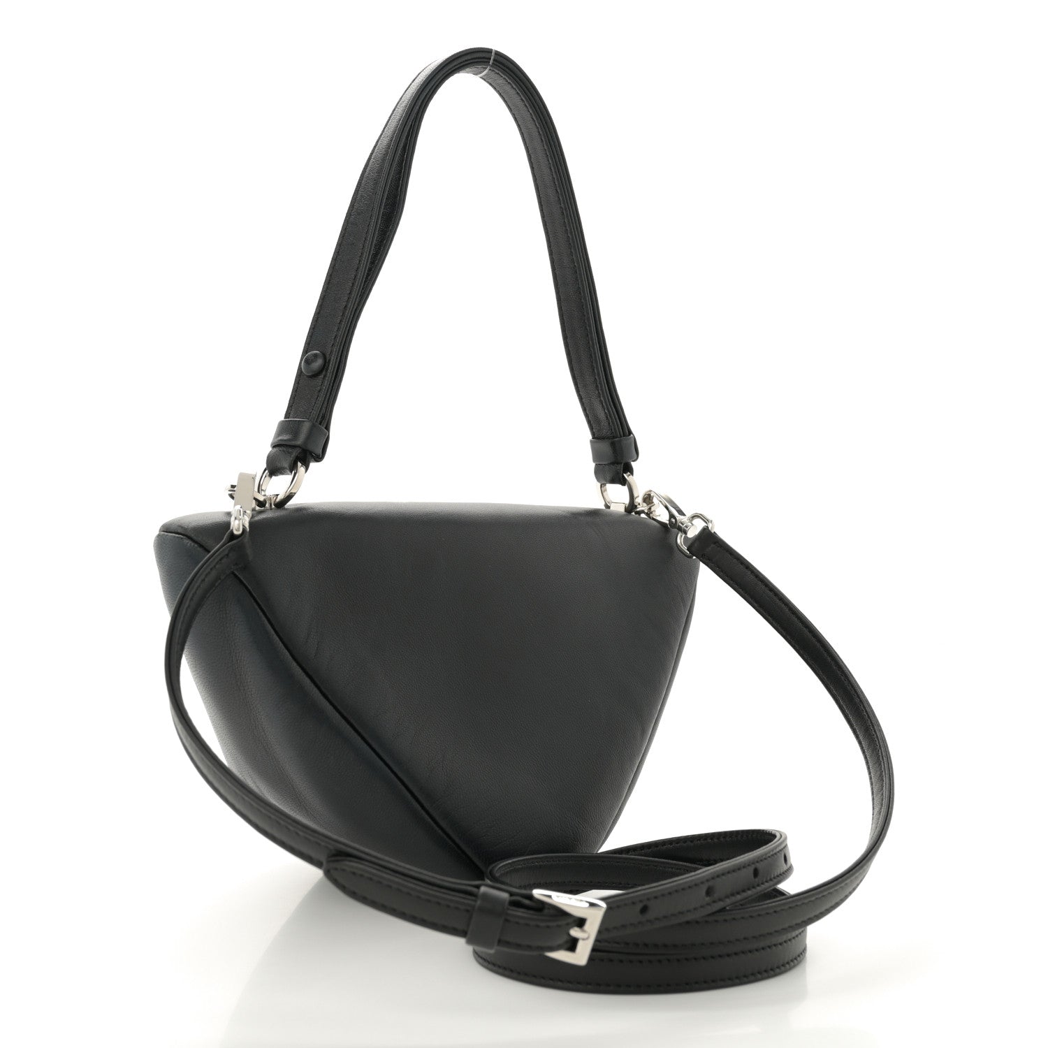 Prada Nappa Padded Signaux Triangle Crossbody Black 3 of 12