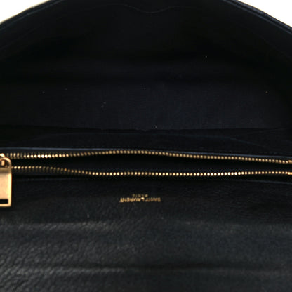 Saint Laurent Sheepskin Matelasse Chevron Monogram Large College Satchel Black 5 of 13