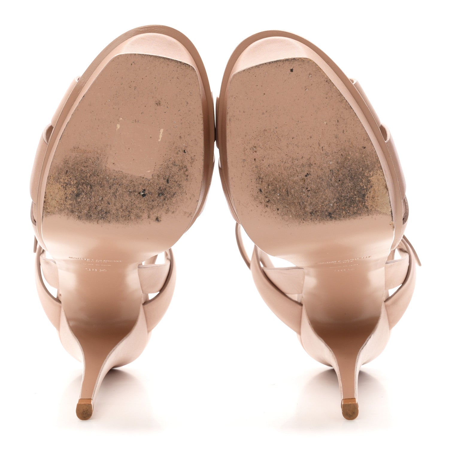 Saint Laurent Calfskin Tribute 105 Platform Sandals 38.5 Nude 6 of 11