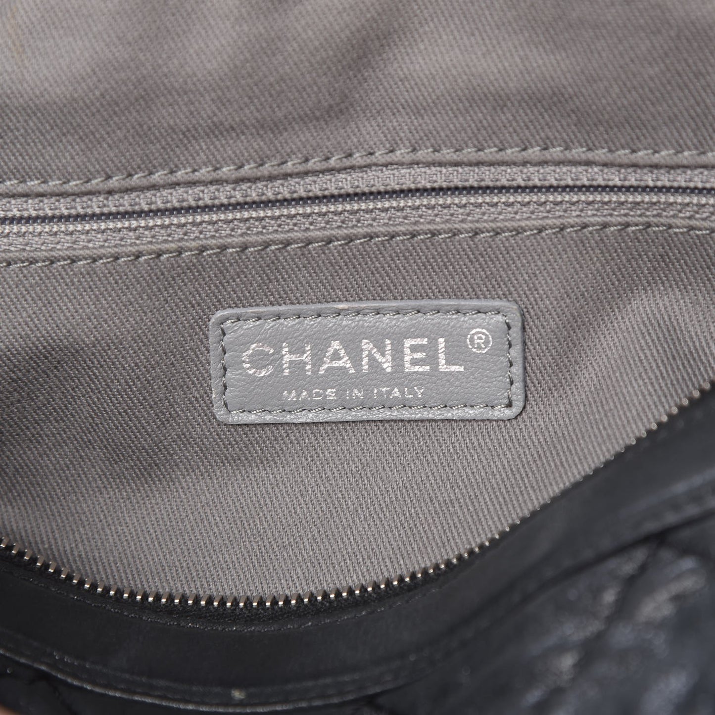 Iridescent Calfskin Quilted Relax CC Bowler Black