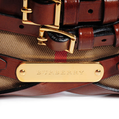 Burberry House Check Bridle Calfskin Mini Parmoor Clutch Bag Dark Tan 6 of 9