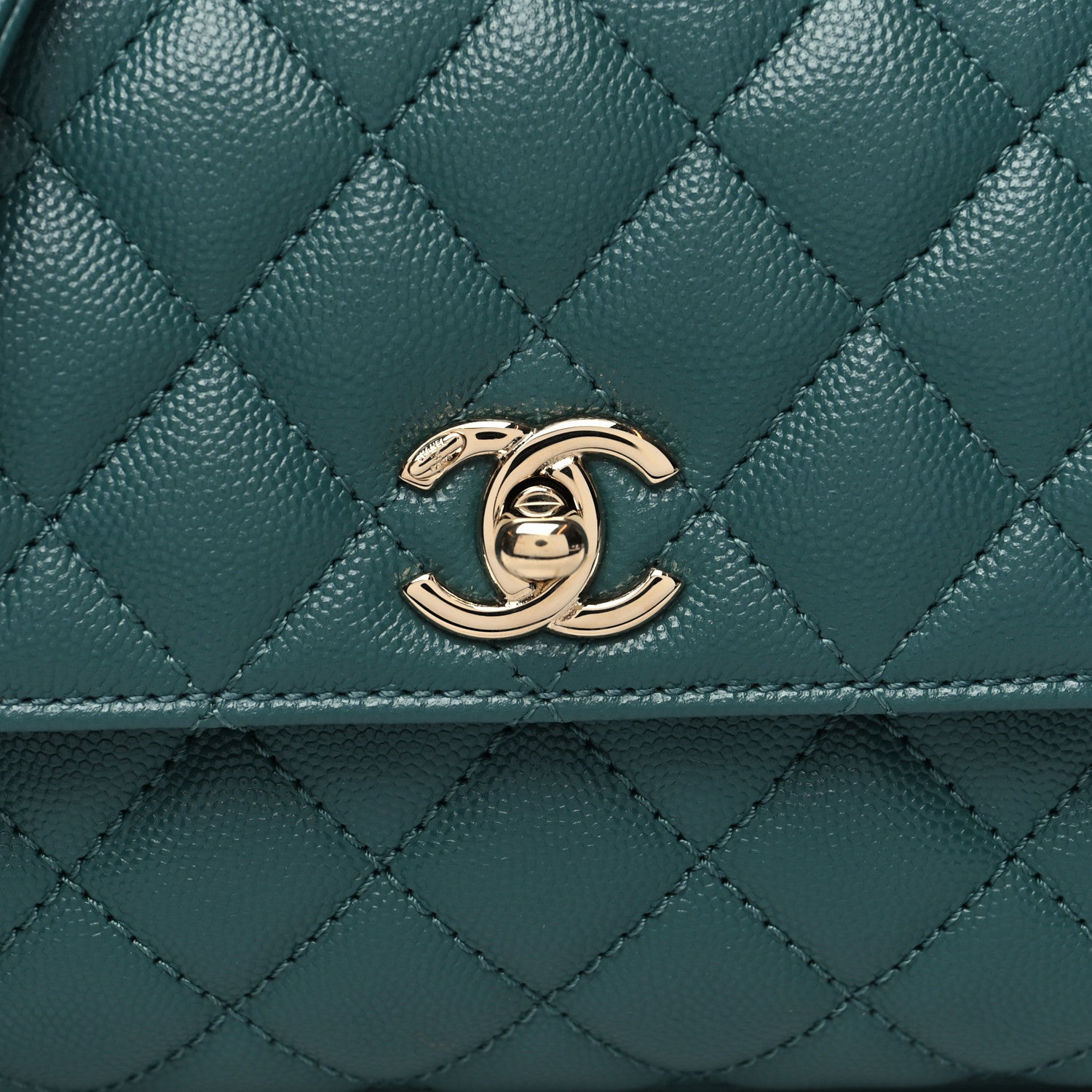 Chanel Caviar Quilted Mini Coco Handle Flap Green 8 of 10