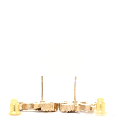 Chanel Crystal CC Crown Earrings Gold 3 of 6