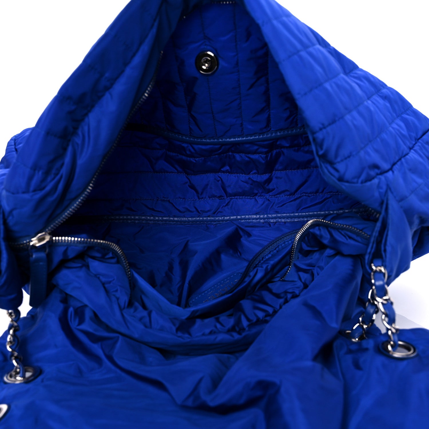 Chanel Nylon Vertical Quilted Jumbo Flap Cobalt Blue 6 of 10
