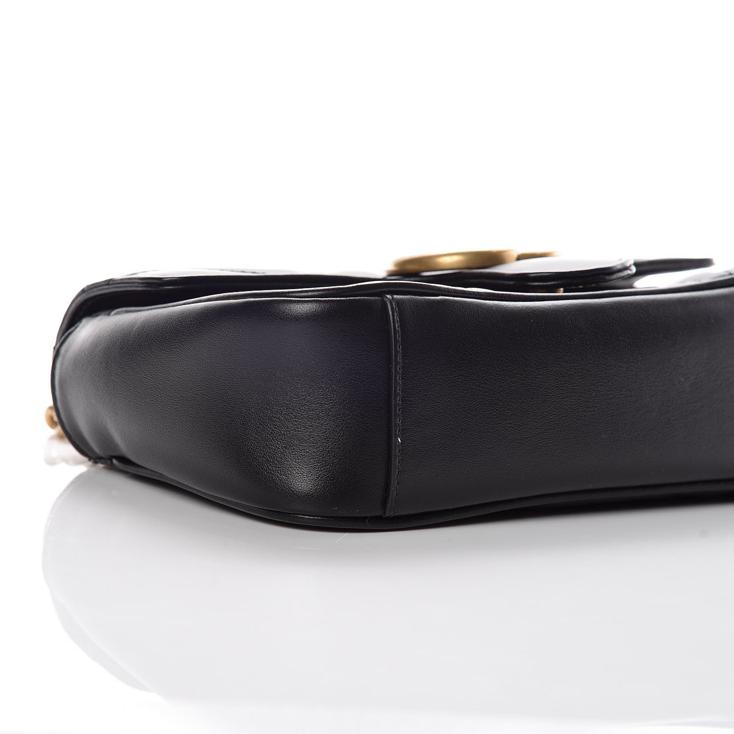 Calfskin Matelasse Mini GG Marmont Shoulder Bag Black