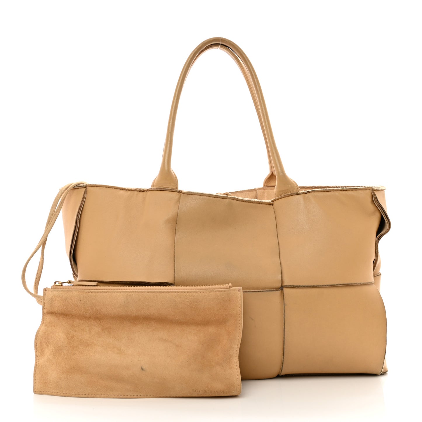Nappa Maxi Intrecciato Medium Arco Tote Almond