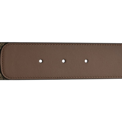 Gucci GG Supreme Monogram Matte Plutone Calfskin Double G 40mm Belt 90 36 Beige Ebony Porcelain Rose 4 of 5