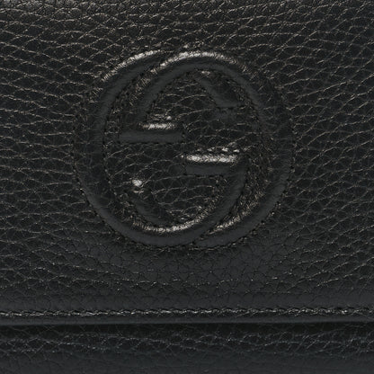 Gucci Pebbled Calfskin Soho Compact Flap Wallet Black 9 of 10