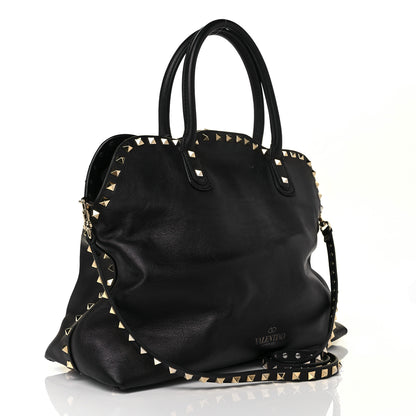 Valentino Garavani Vitello Rockstud Dome Satchel Black 5 of 23
