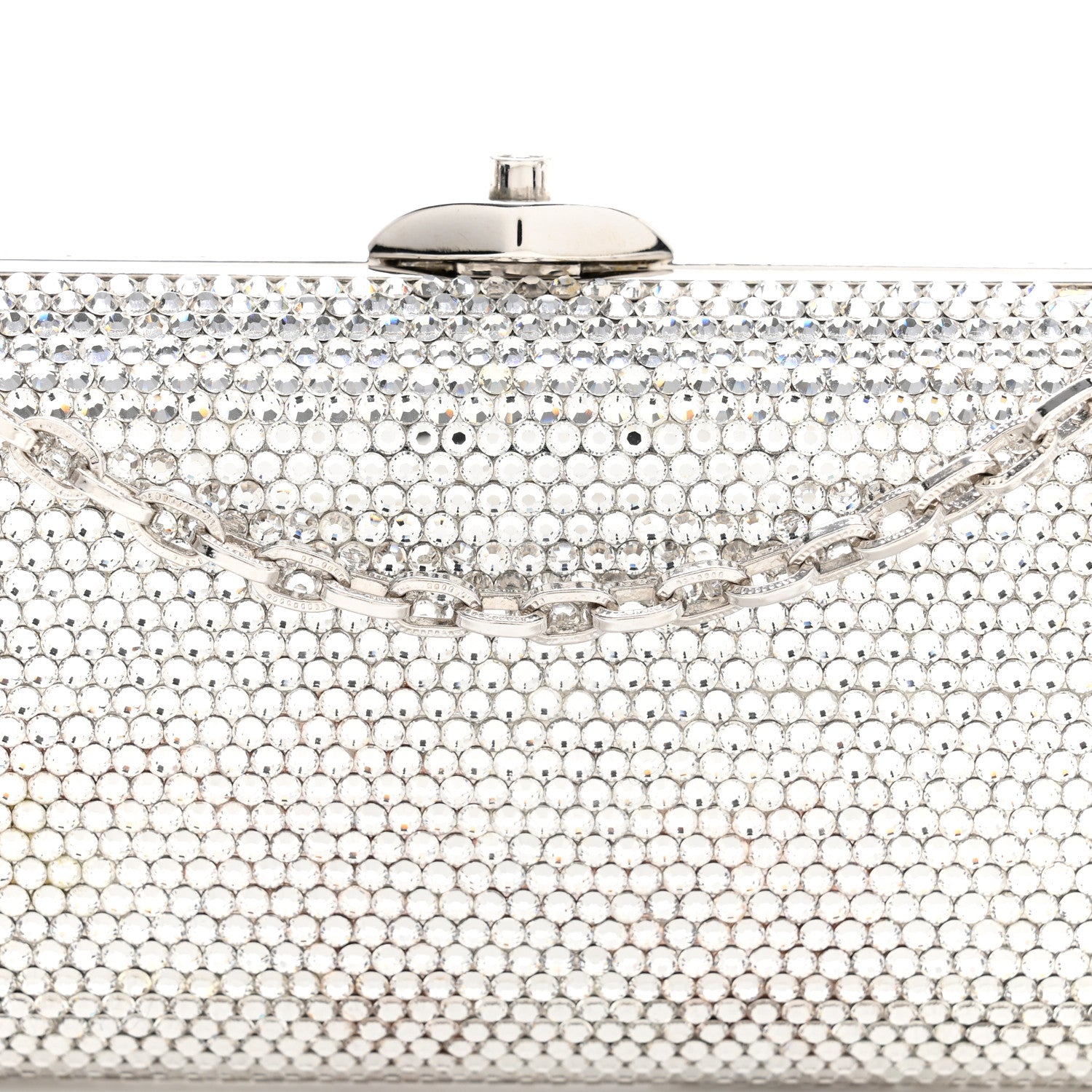 Judith Leiber Swarovski Crystal Minaudiere Clutch Silver 7 of 12
