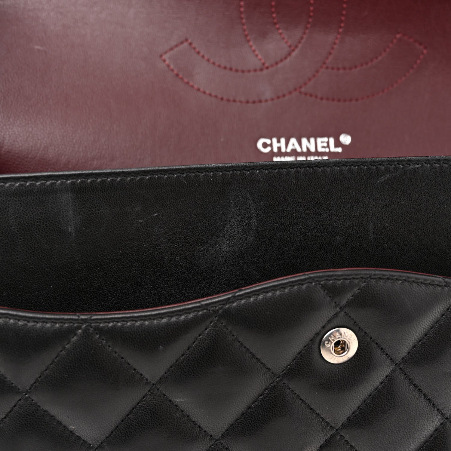 Chanel Lambskin Quilted Jumbo Double Flap Black 11 of 15