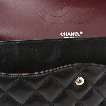 Chanel Lambskin Quilted Jumbo Double Flap Black 11 of 15