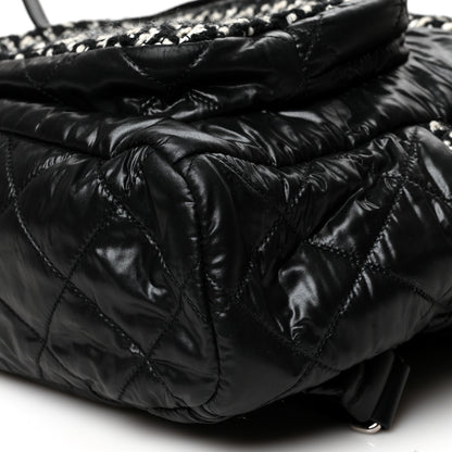 Chanel Nylon Tweed CC Backpack Black White 9 of 9
