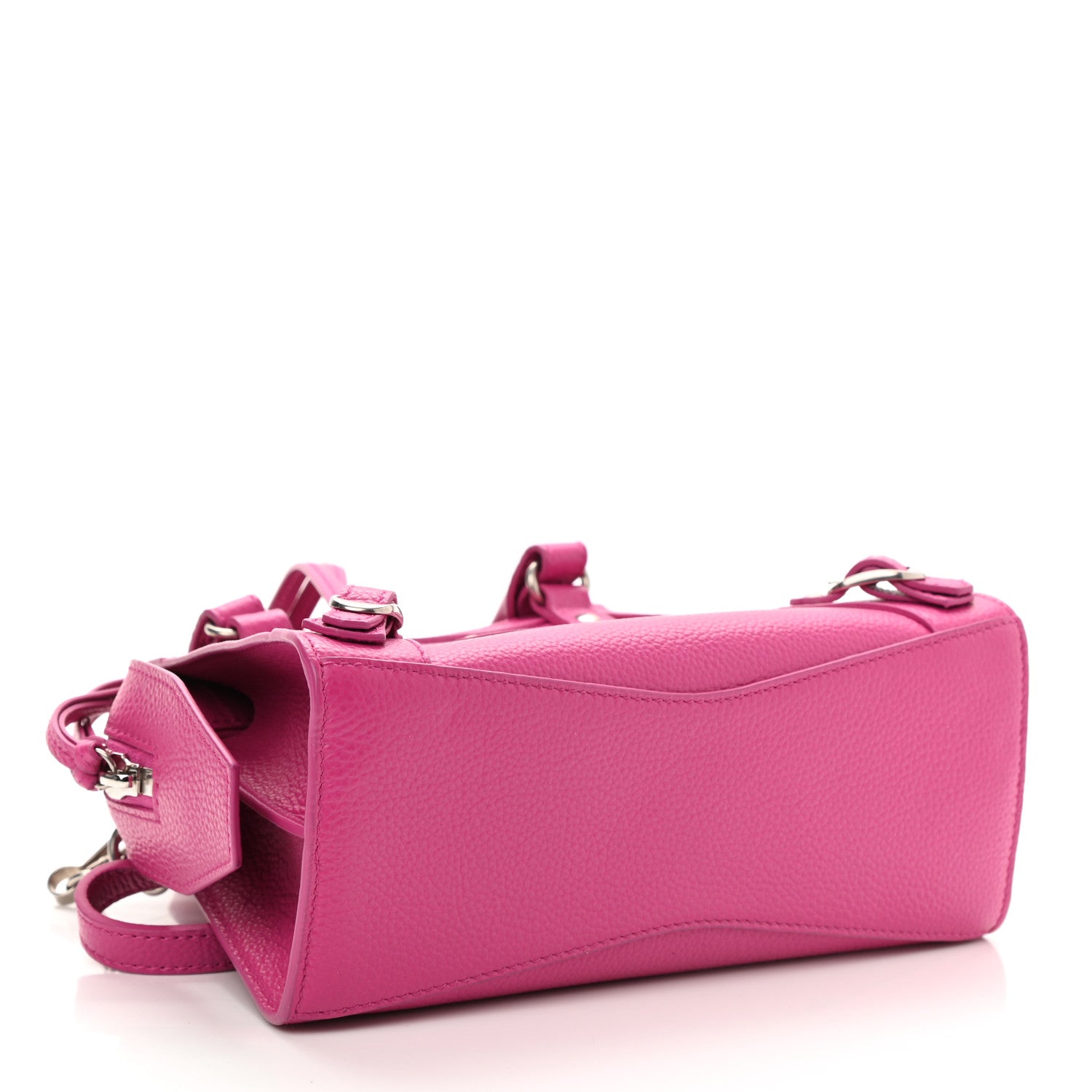Balenciaga Grained Calfskin Neo Classic Silver Hardware Mini City Fuchsia 4 of 8