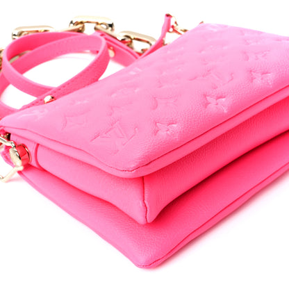 Louis Vuitton Calfskin Embossed Monogram Coussin BB Rose Fluo 9 of 10