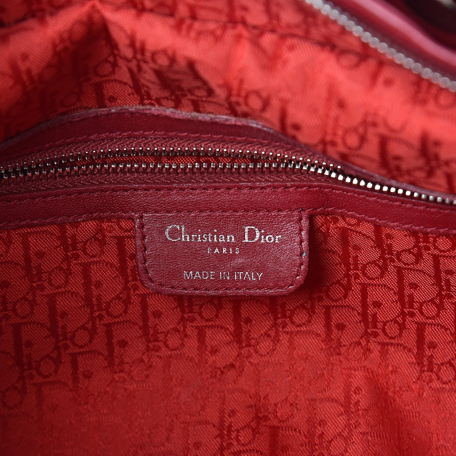 Christian Dior Lambskin Cannage Large Lady Dior Red 6 of 12