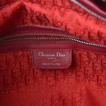 Christian Dior Lambskin Cannage Large Lady Dior Red 6 of 12