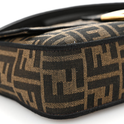 Fendi Fabric Jacquard FF 1974 Medium Baguette Tobacco Moro Black 9 of 11