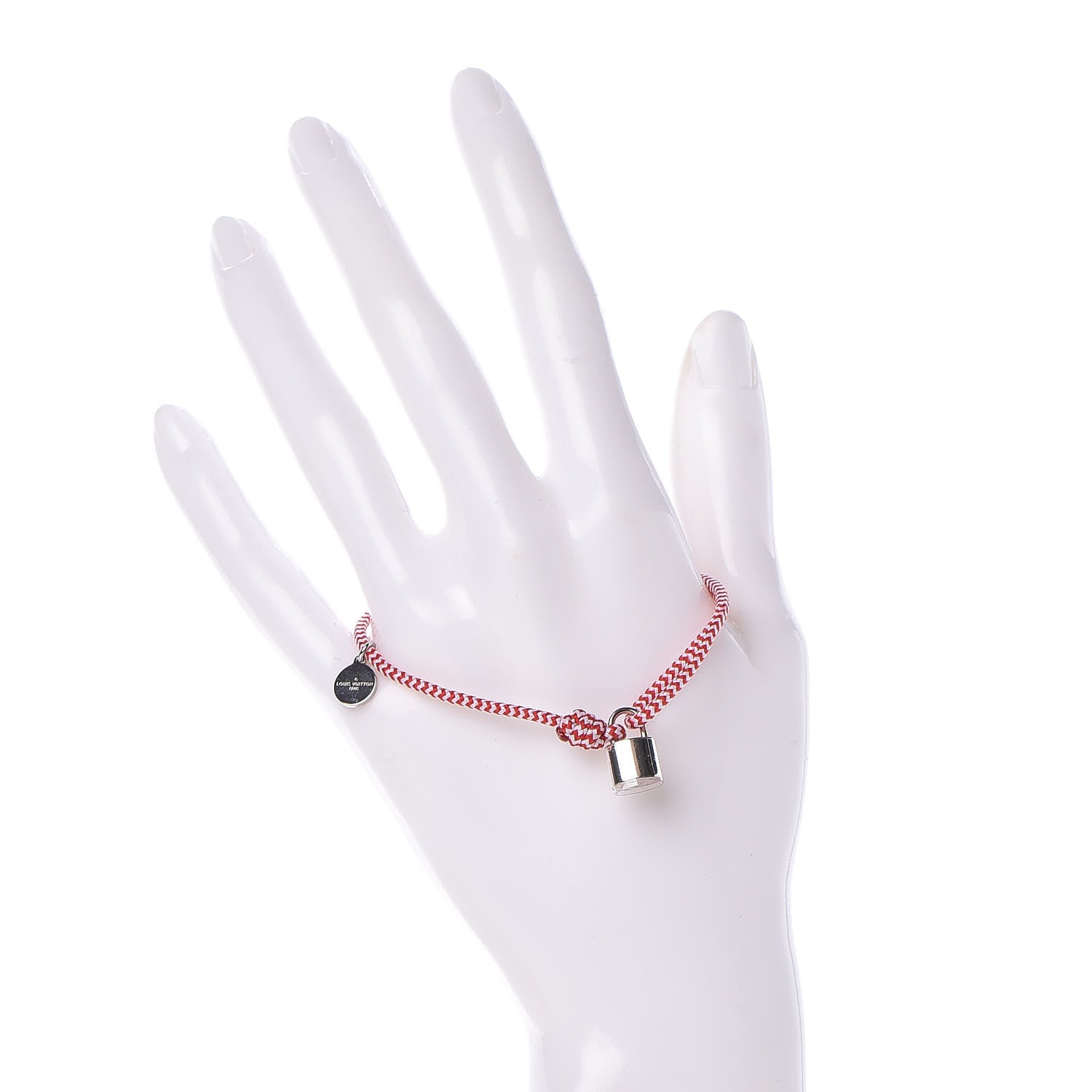 Louis Vuitton X UNICEF Sterling Silver Lockit Bracelet Red White 2 of 6