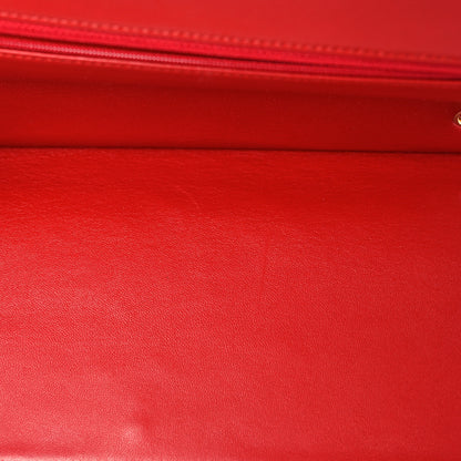 Chanel Lambskin Quilted Jumbo Double Flap Red 10 of 13