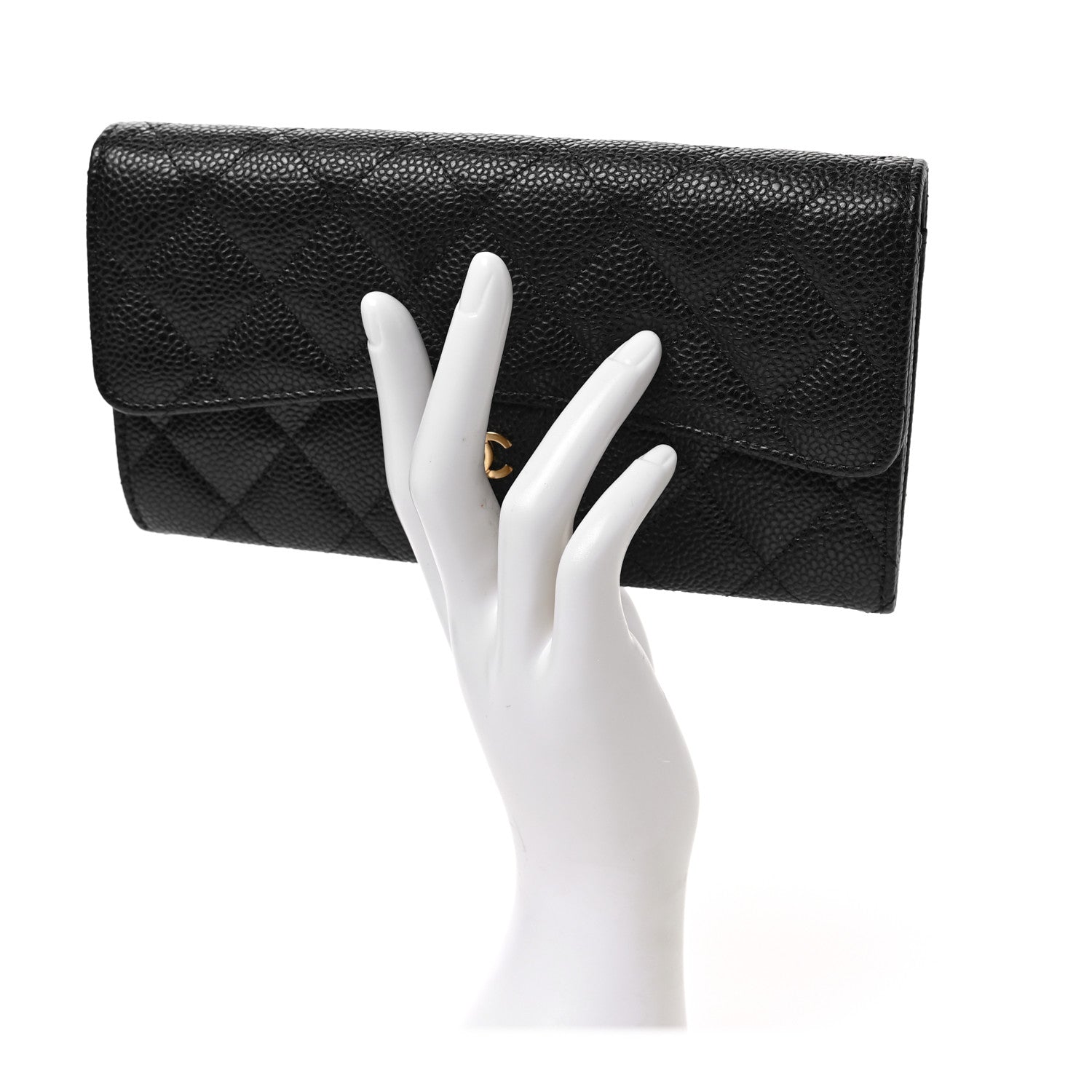 Chanel Caviar Quilted Large Flap Wallet Black 2 of 6