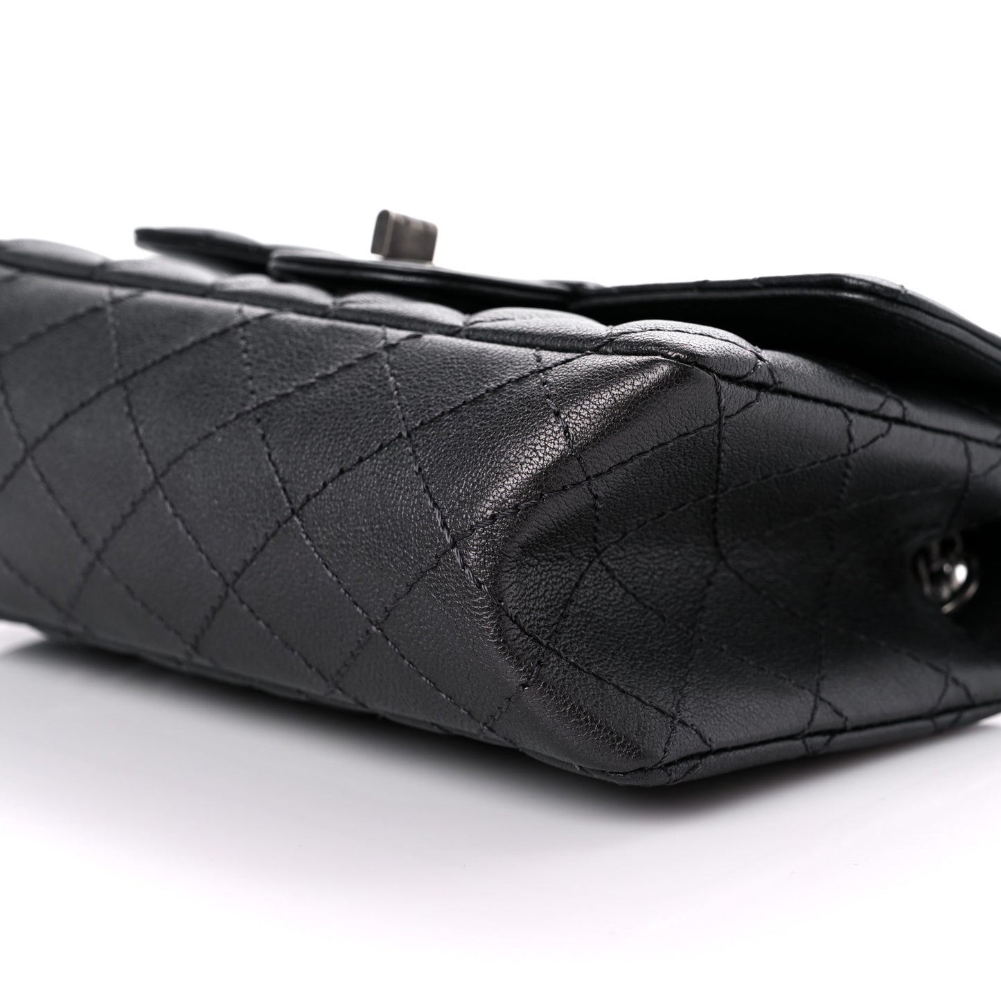 Metallic Sheepskin Quilted 2.55 Reissue Mini Flap Black