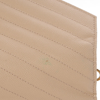 Saint Laurent Grain De Poudre Matelasse Chevron Monogram Chain Wallet Nude Powder 8 of 8