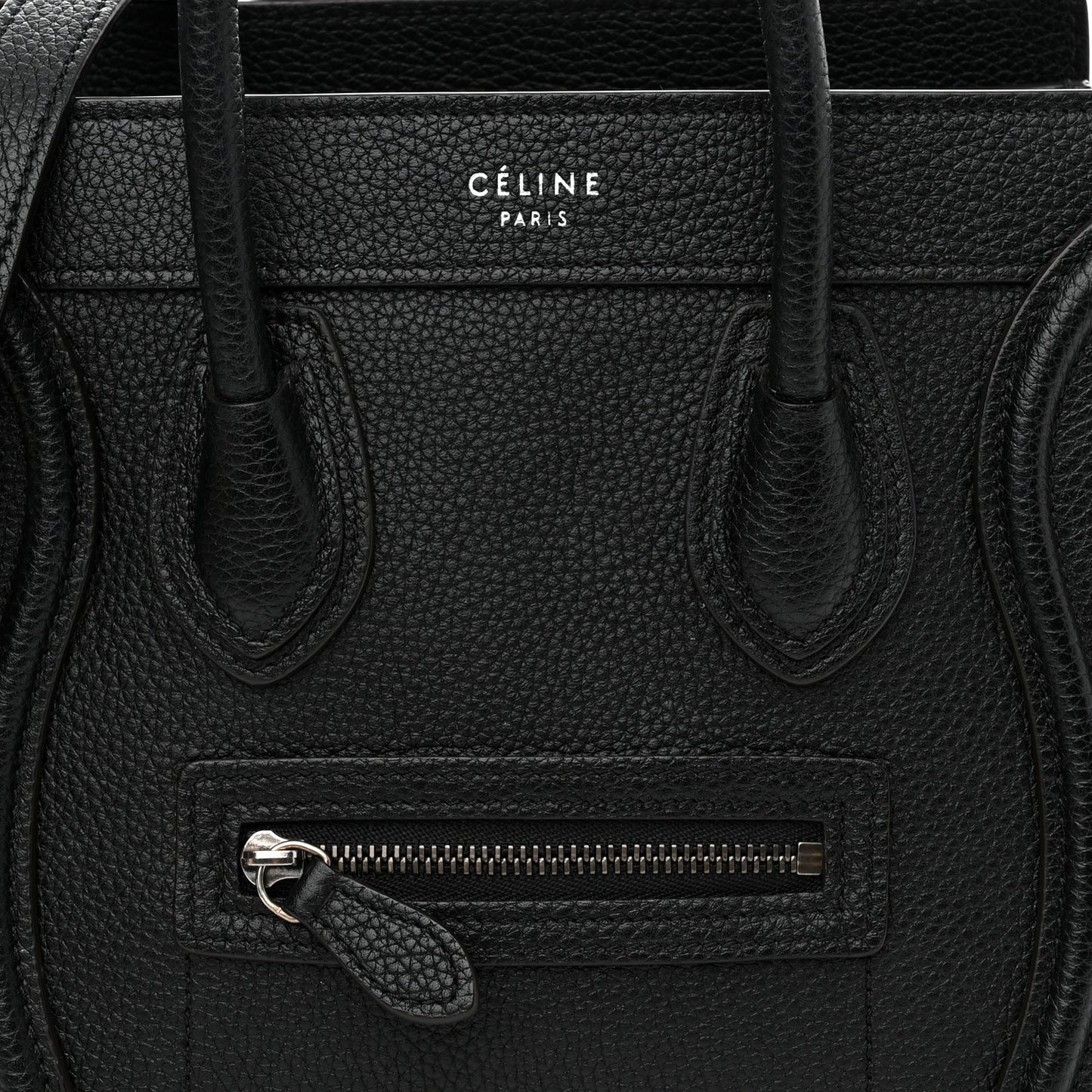 Drummed Calfskin Nano Luggage Black