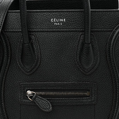 Celine Drummed Calfskin Nano Luggage Black 7 of 13