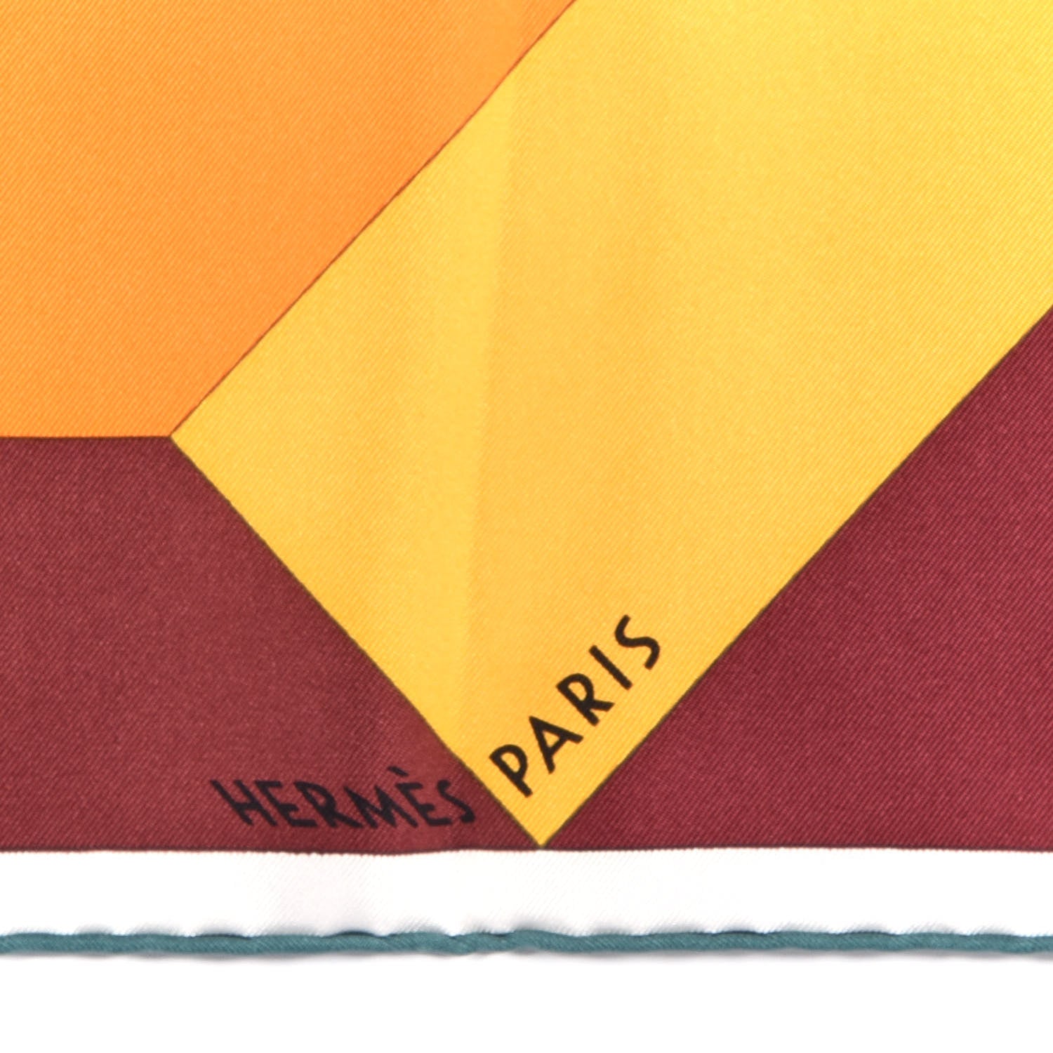 Hermes Silk Perspective Cavaliere 90 Twill Orange Rouge H Vert 4 of 6