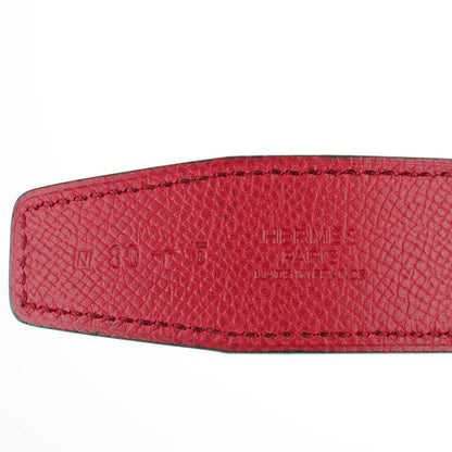 Hermes Epsom Swift 32mm H Belt 80 Rubis Iris 7 of 8