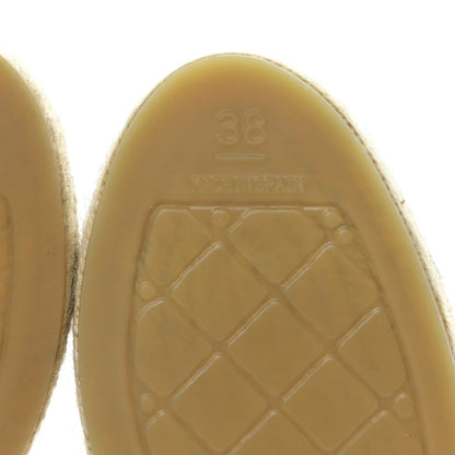 Chanel Lambskin CC Espadrilles 38 Beige Black 6 of 8
