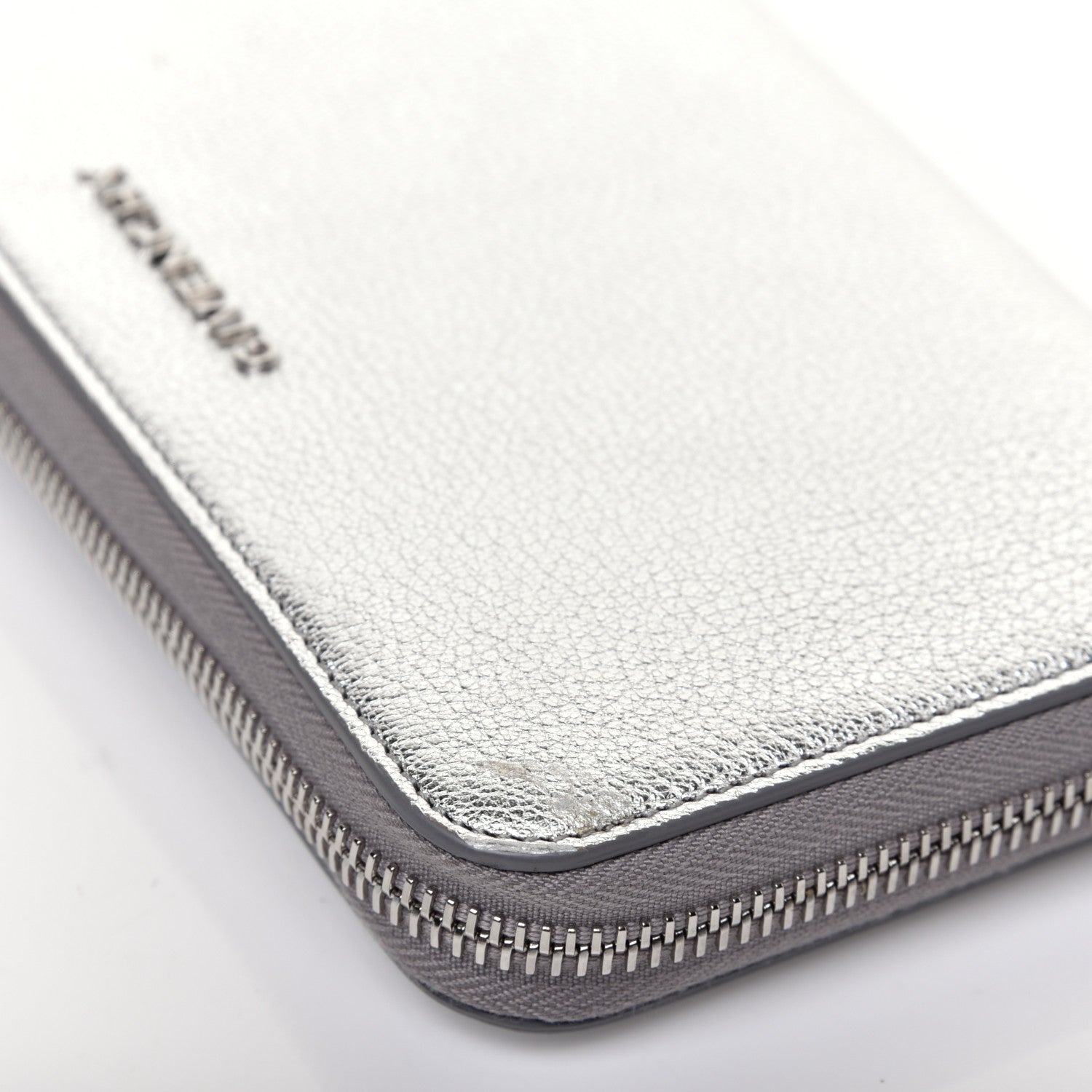 Givenchy Metallic Sugar Goatskin Pandora Zip Around Wallet Silver 8 of 10