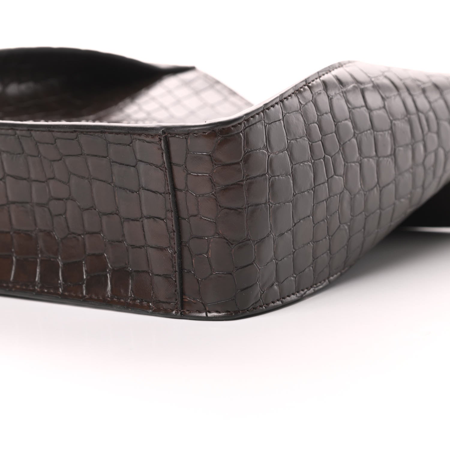 Stella McCartney Crocodile Embossed Studded Logo Mini Crossbody Mahogany 9 of 9