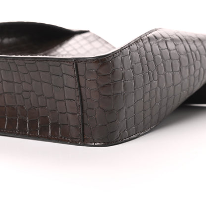 Stella McCartney Crocodile Embossed Studded Logo Mini Crossbody Mahogany 9 of 9
