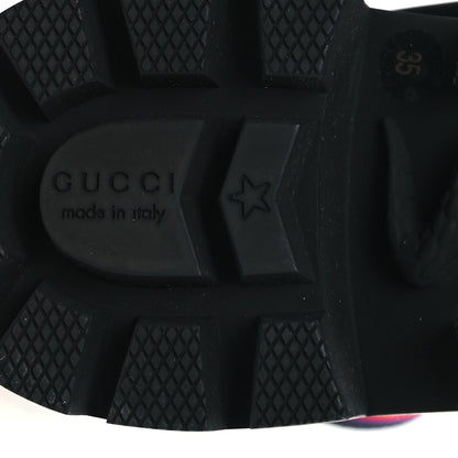 Gucci Calfskin Sylvie Web Lace Up Combat Boots 35 Black 7 of 12