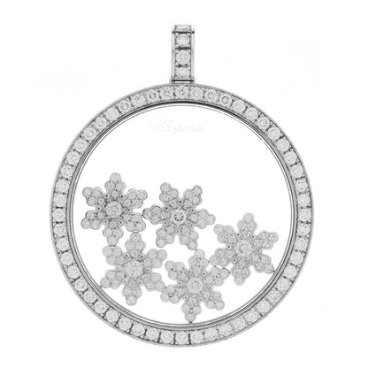 Chopard 18K White Gold Diamond Happy Diamonds Five Snowflake Pendant 1 of 5