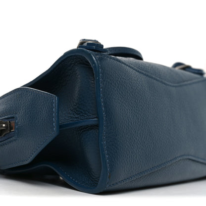 Balenciaga Grained Calfskin Neo Classic Silver Hardware Mini City Petrol Blue 9 of 10