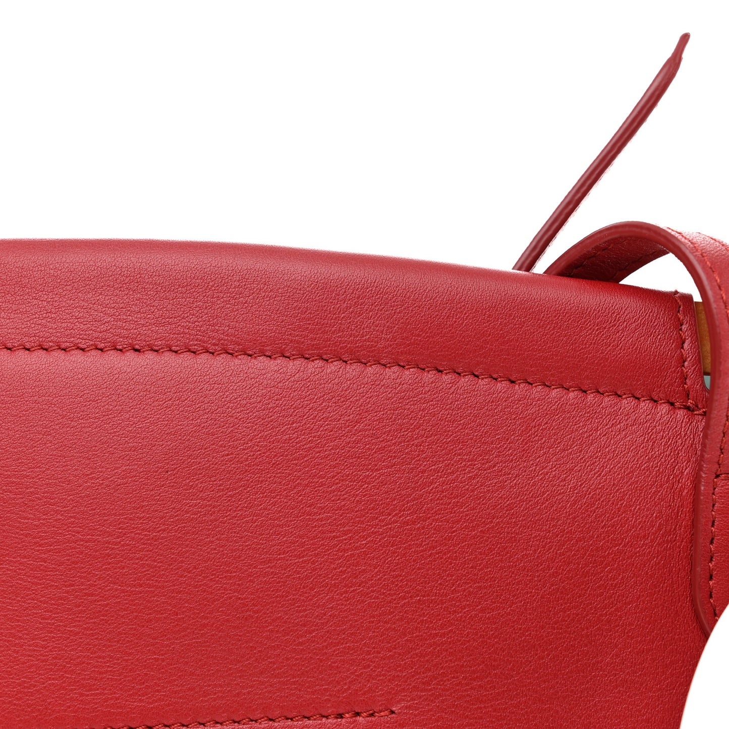 Smooth Calfskin Clasp Bucket Bag Red