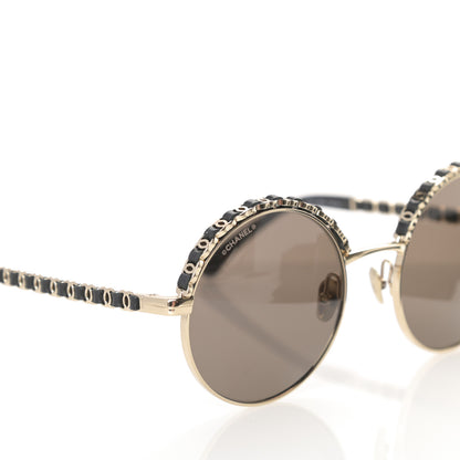 Chanel Metal Calfskin Round Chain Sunglasses 4265-Q Brown 7 of 8