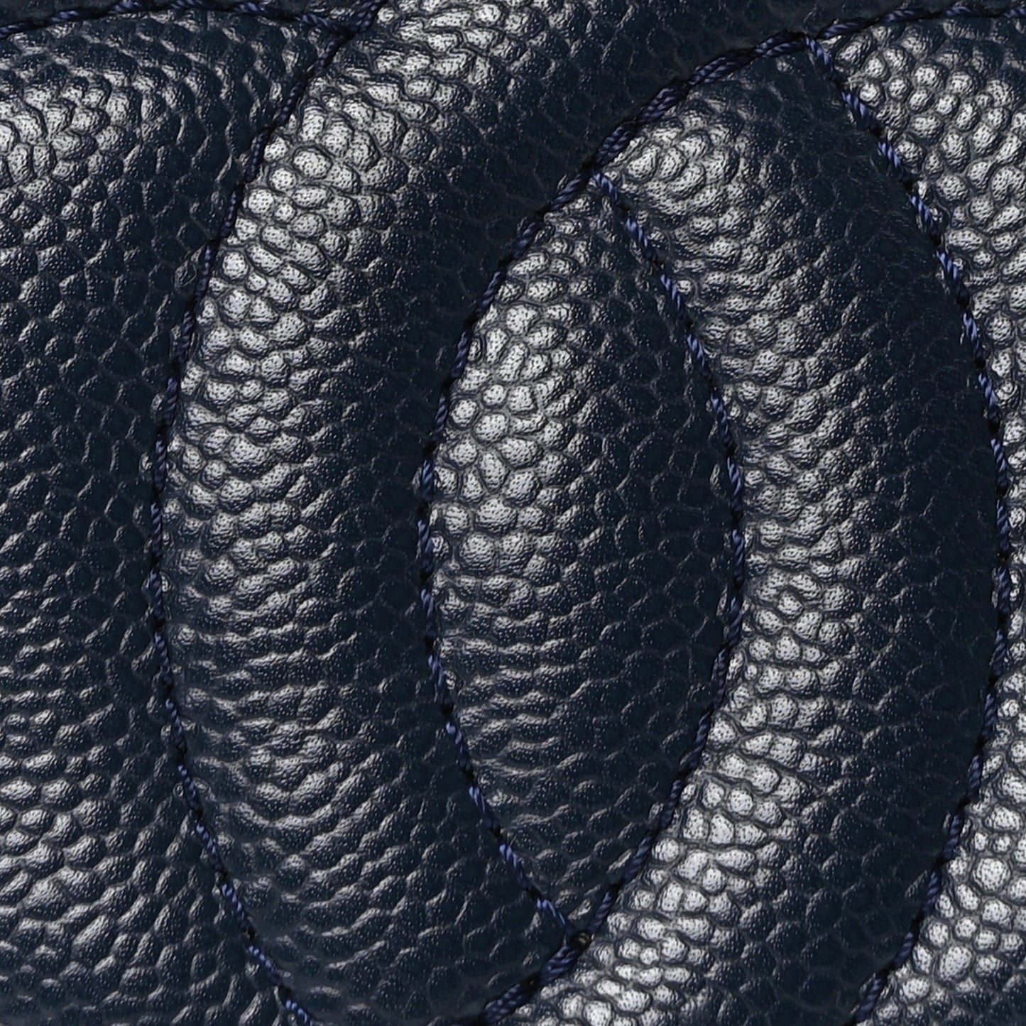 Soft Caviar CC Medium Top Handle Tote Navy Blue