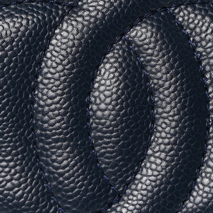Chanel Soft Caviar CC Medium Top Handle Tote Navy Blue 9 of 11