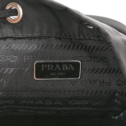 Prada Re-Nylon Saffiano Roses Duet Bucket Crossbody Bag Black 6 of 11