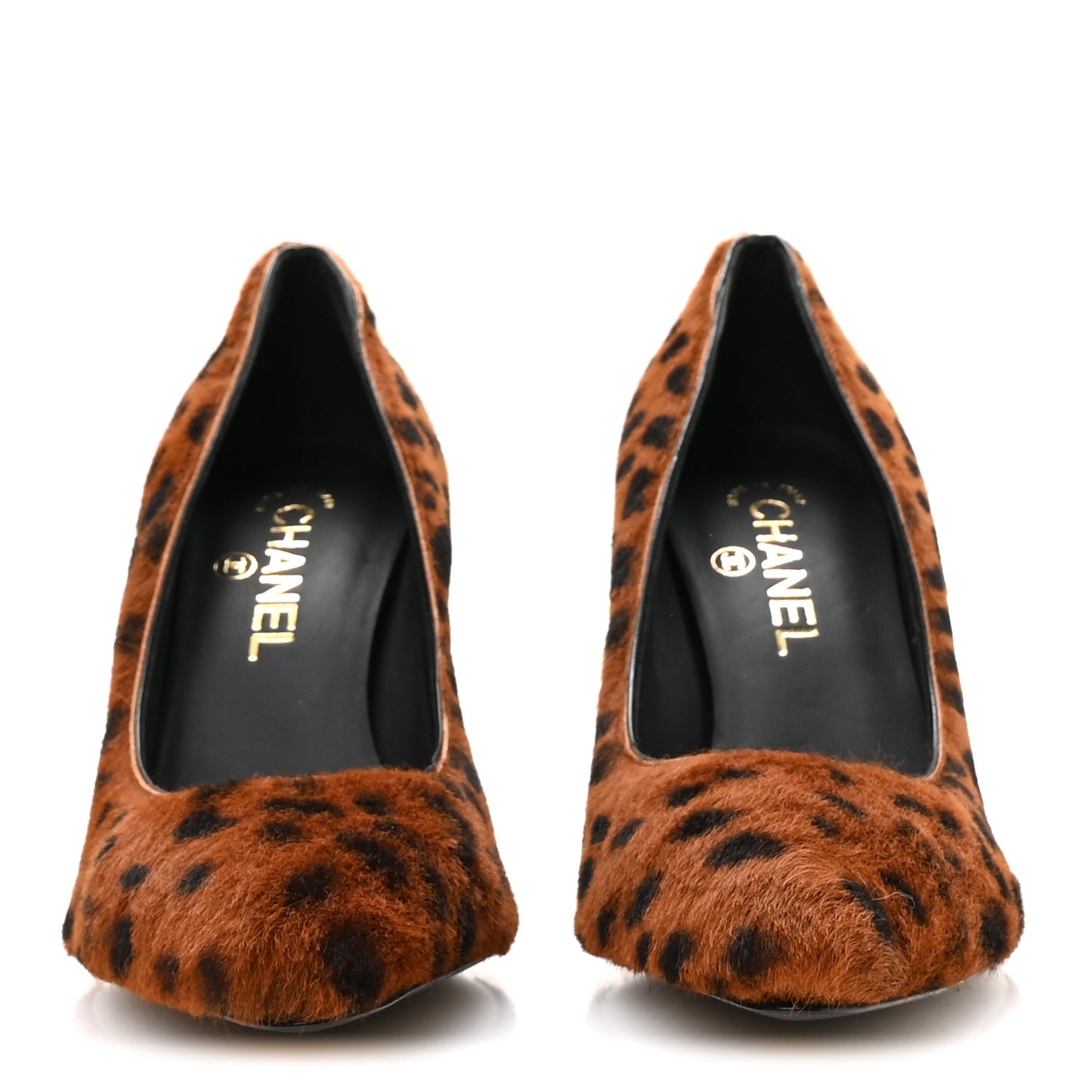 Pony Hair Lambskin Pumps 40 Brown Black