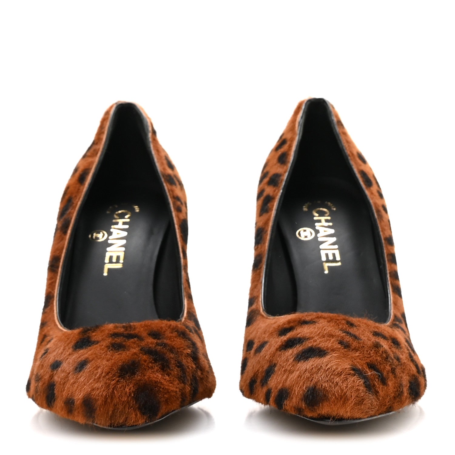Chanel Pony Hair Lambskin Pumps 40 Brown Black 3 of 9