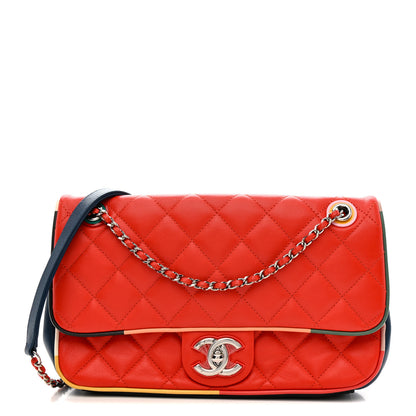 Chanel Lambskin Plexiglass Quilted Medium Cuba Color Flap Red Multicolor 1 of 10