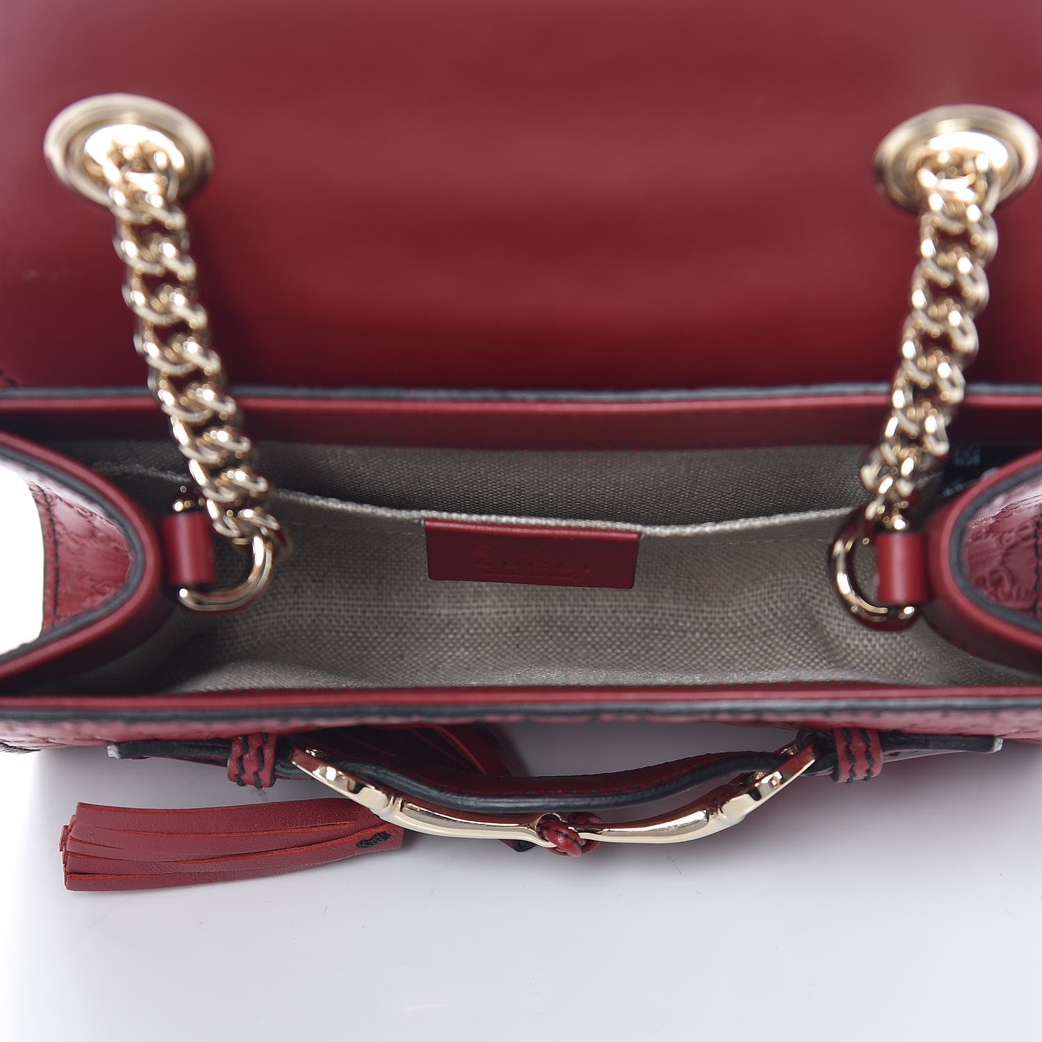 Gucci Soft Microguccissima Mini Emily Chain Shoulder Bag Rosso 5 of 11