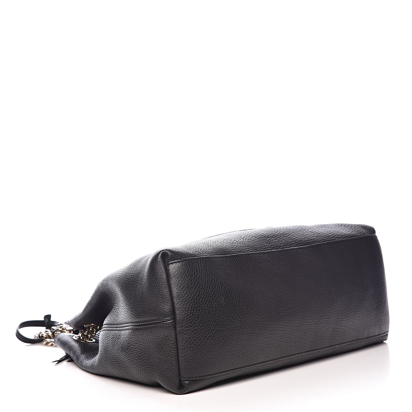 Pebbled Calfskin Medium Soho Chain Shoulder Bag Black
