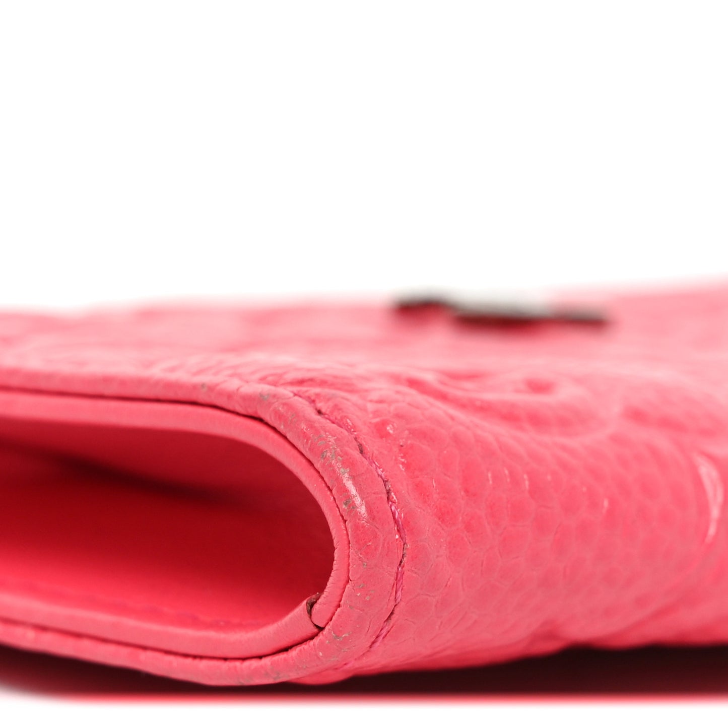 Caviar Camellia Embossed Key Holder Case Pink
